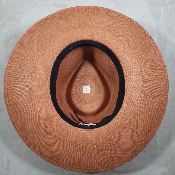 Cuyana Wide Brim Ecuador Hat Toquilla Straw Terracotta Panama Sun Hat Size 57 M main image 12